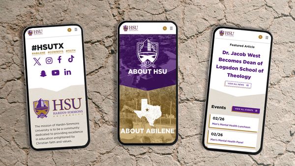 HSU website shown in 3 phones